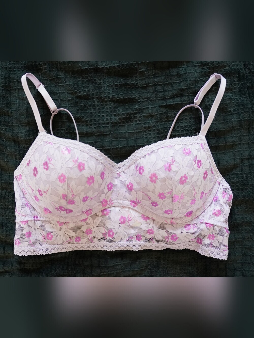 ✨ PINK Victoria's Secret Metallic Lace Longline Push-Up Bralette ✨
